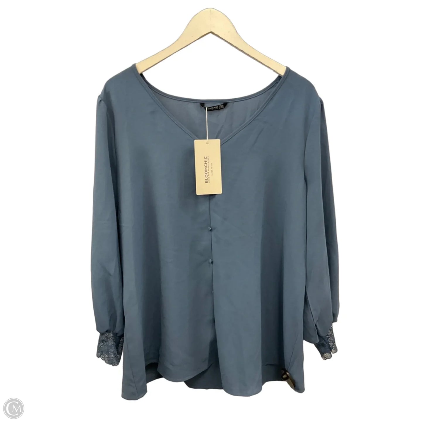 Top Long Sleeve By Bloomchic In Blue, Size: L
