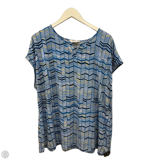 Top Short Sleeve By Liz Claiborne In Blue, Size: 1x