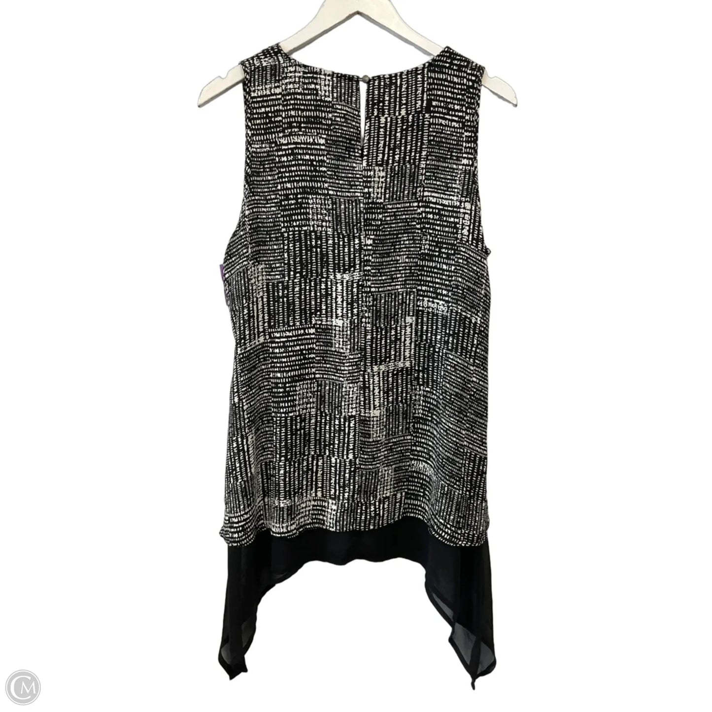 Top Sleeveless By Worthington In Black & White, Size: Mp