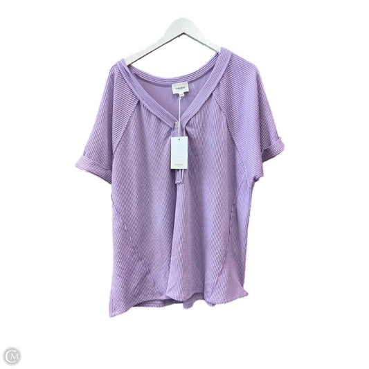 Top Short Sleeve By Andree By Unit In Purple, Size: 2x