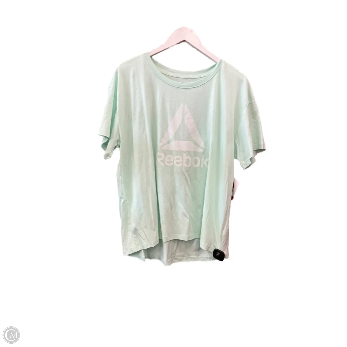 Athletic Top Short Sleeve By Reebok In Green, Size: Xl