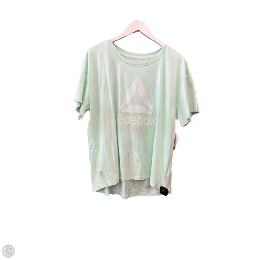 Athletic Top Short Sleeve By Reebok In Green, Size: Xl