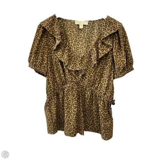 Top Short Sleeve By Michael By Michael Kors In Animal Print, Size: M