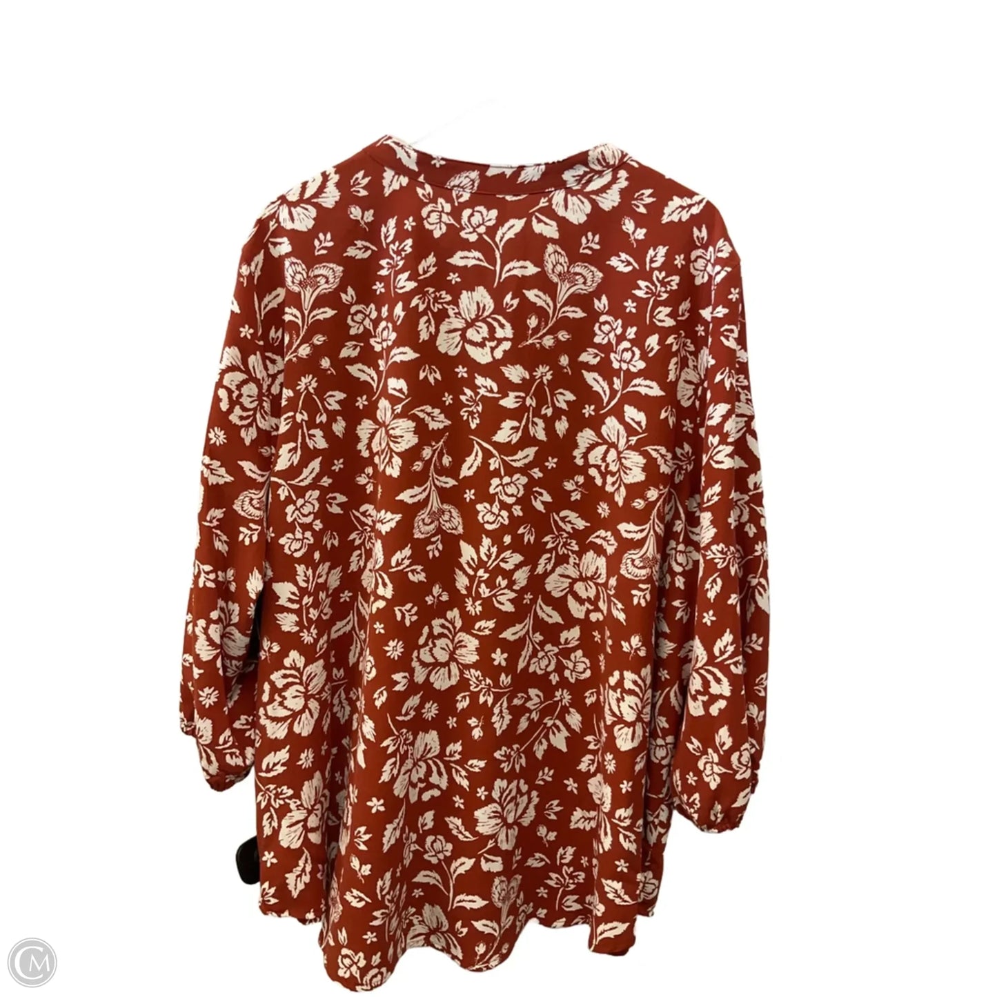 Top 3/4 Sleeve By Croft And Barrow In Orange, Size: 3x