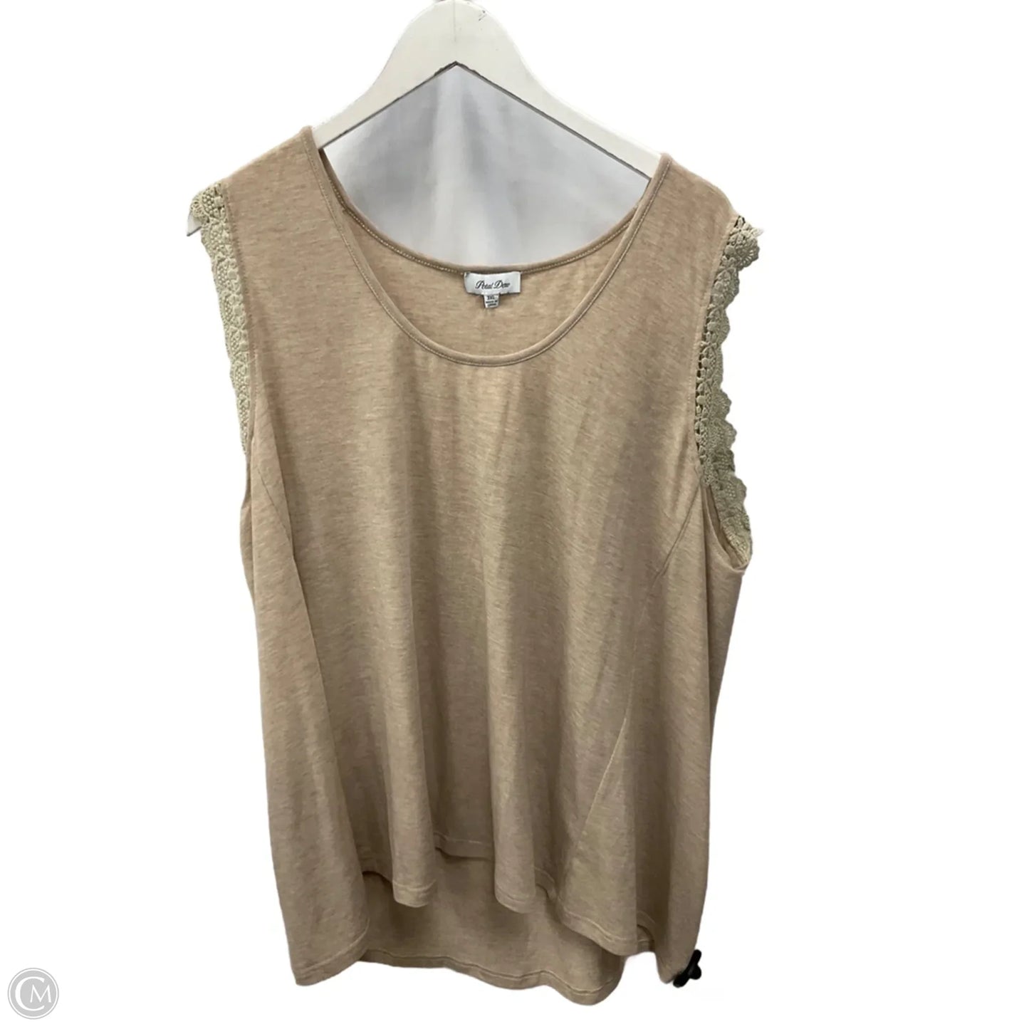 Top Sleeveless Basic By Clothes Mentor In Tan, Size: 3x