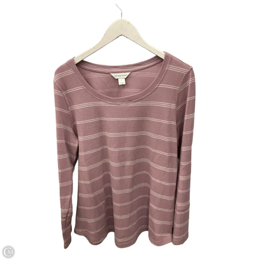 Top Long Sleeve Basic By Christopher And Banks In Pink, Size: Xl