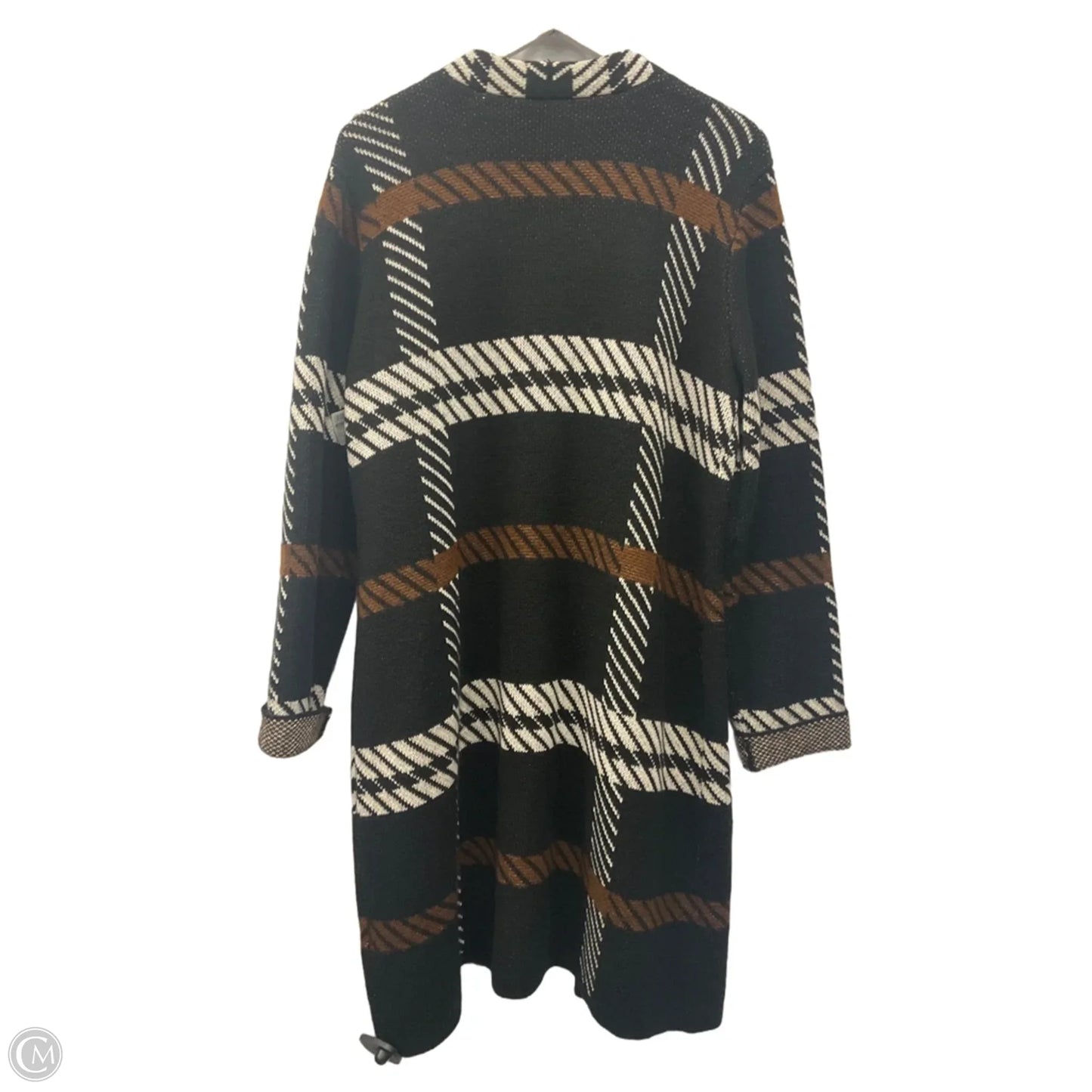 Sweater Cardigan By Christopher And Banks In Black & Brown, Size: L
