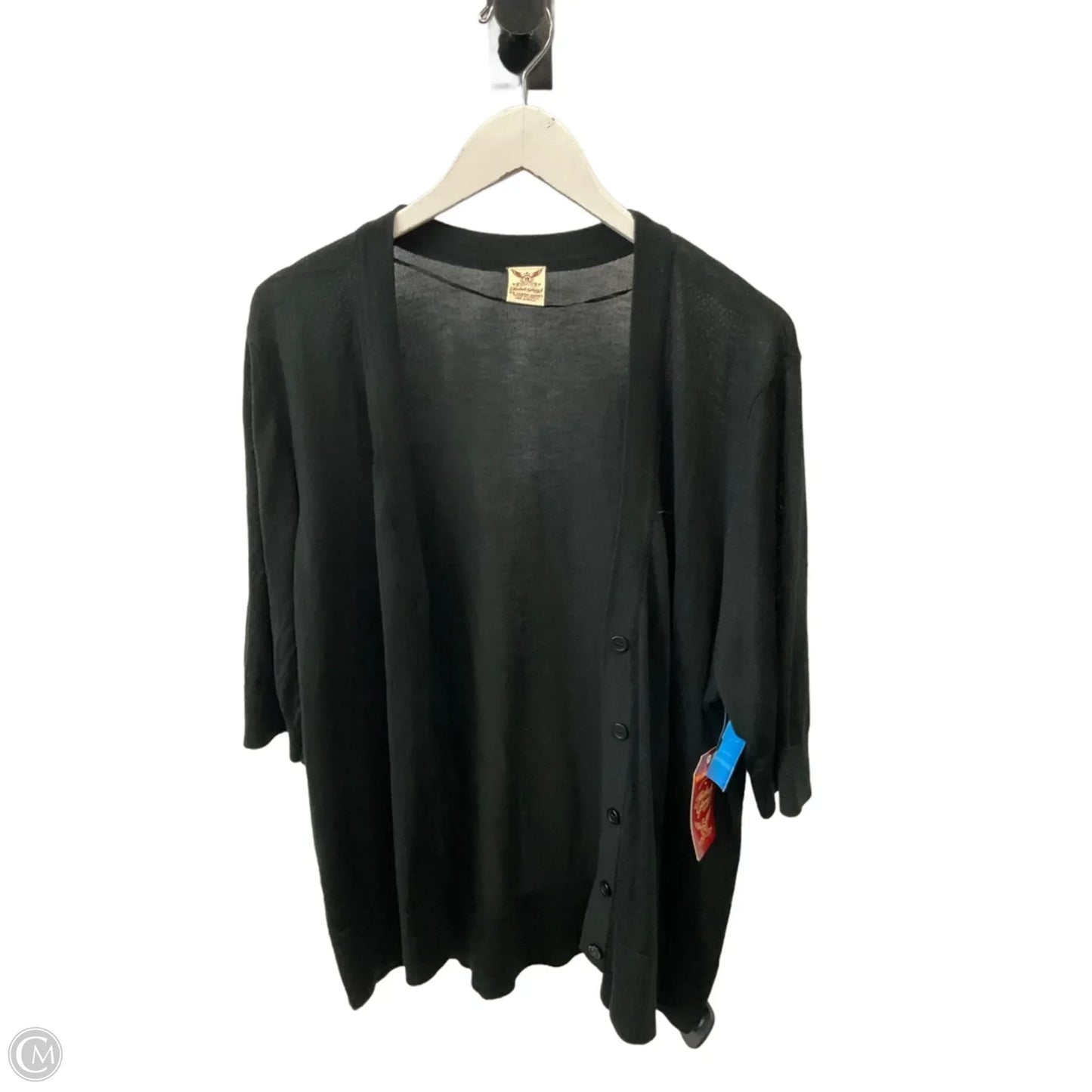 Sweater Cardigan By Faded Glory In Black, Size: 2x