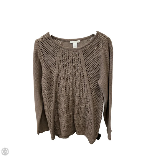 Sweater By Design History In Tan, Size: 1x