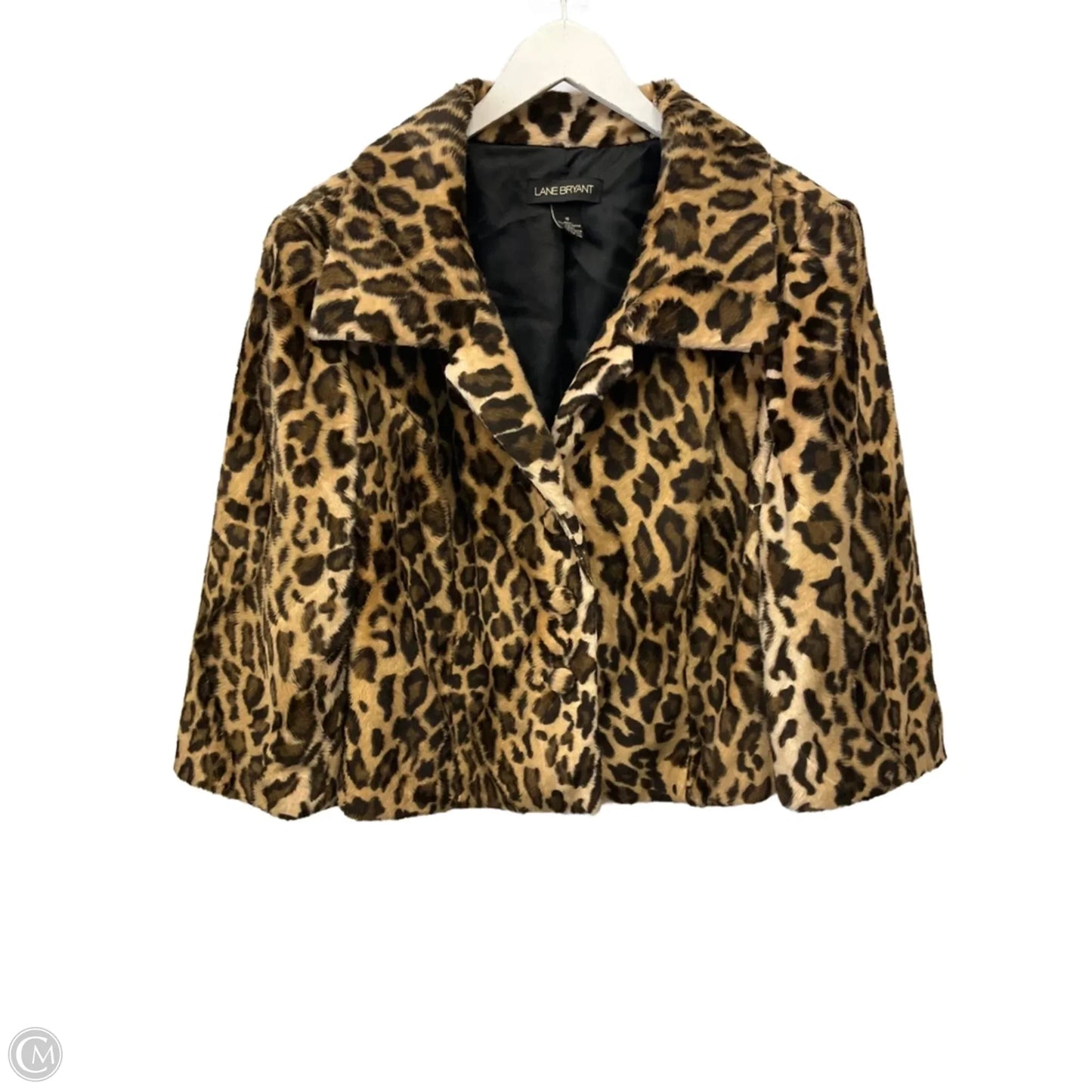 Jacket Faux Fur & Sherpa By Lane Bryant In Animal Print, Size: 1x