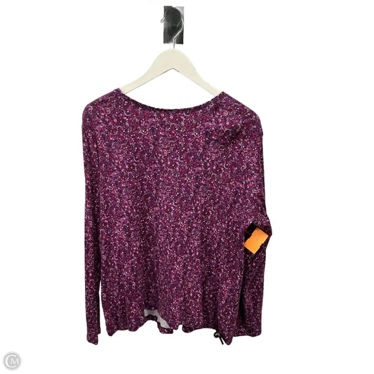 Top Long Sleeve Basic By Croft And Barrow In Purple, Size: Xxl