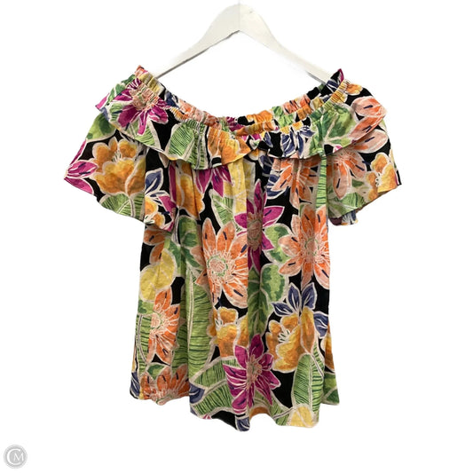 Top Short Sleeve By Oddi In Floral Print, Size: S