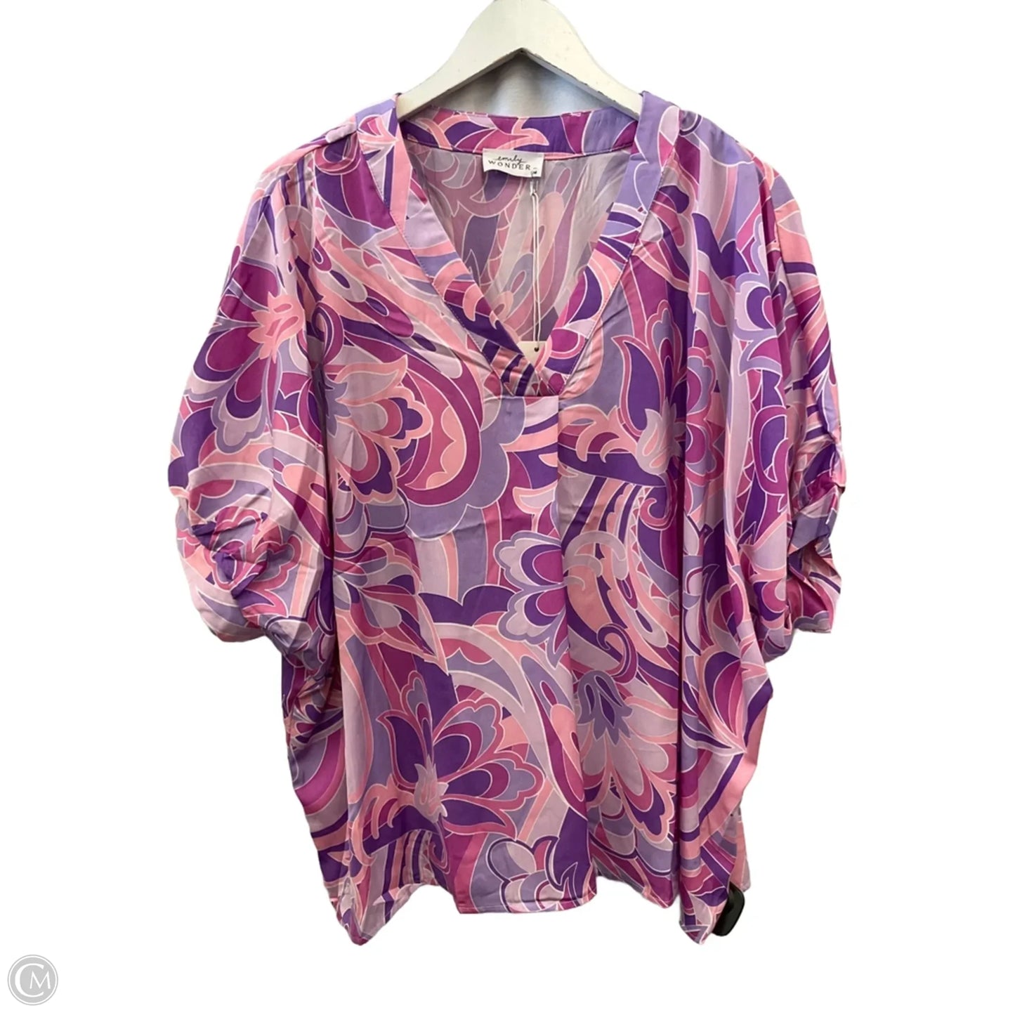 Top Short Sleeve By Emily Wonder In Purple, Size: M