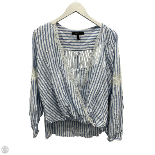 Tunic 3/4 Sleeve By Bcbg In Blue & White, Size: L