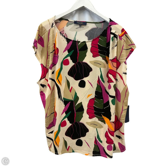 Top Short Sleeve By Rachel Roy In Tropical Print, Size: 2x