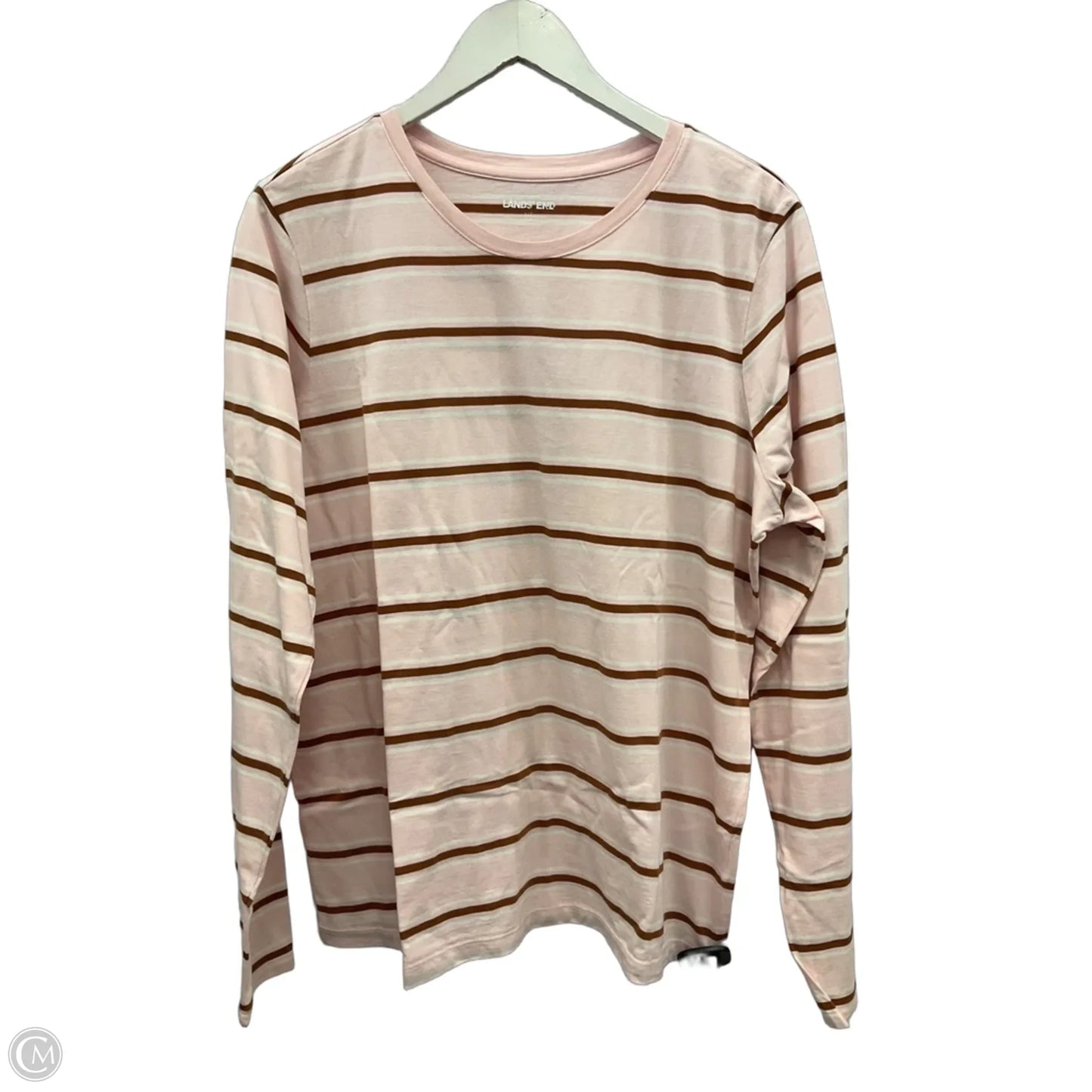 Top Long Sleeve Basic By Lands End In Pink, Size: L