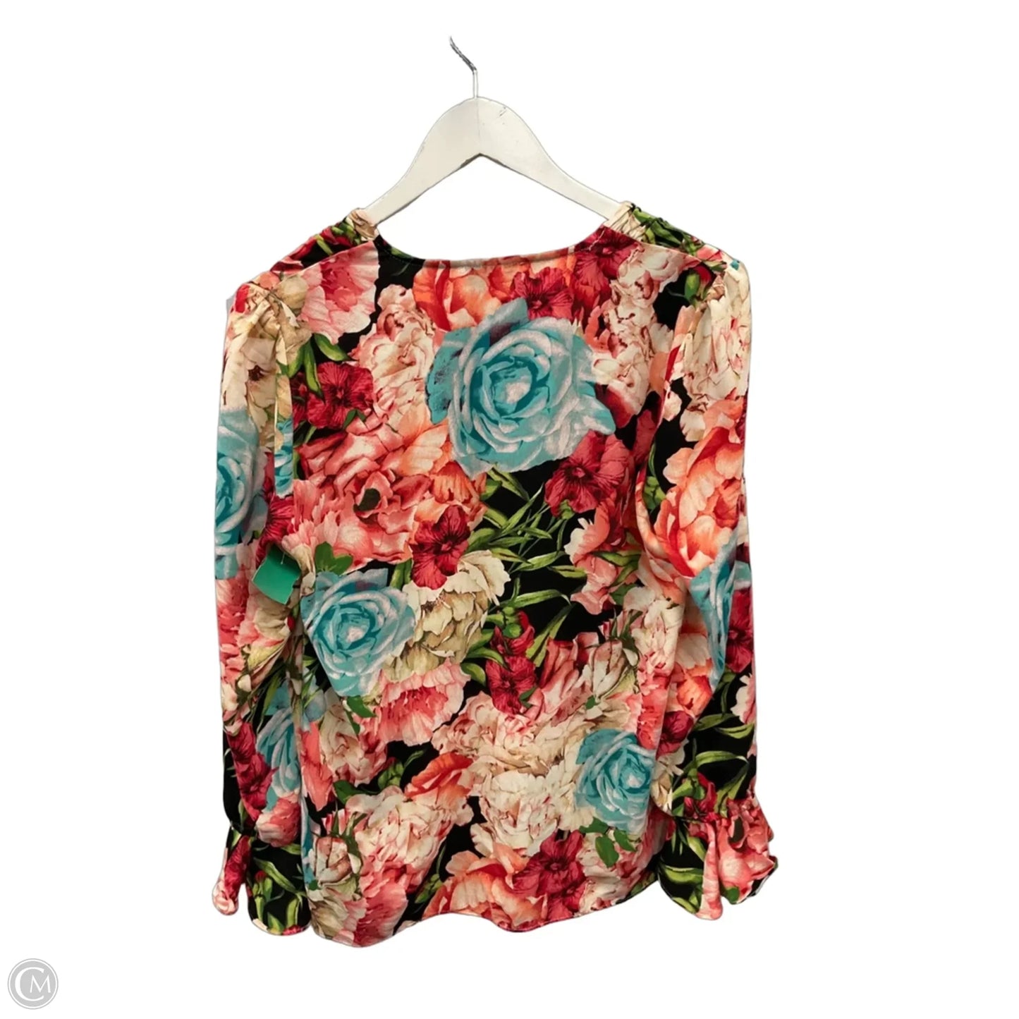 Top Long Sleeve By Tahari In Floral Print, Size: Mp