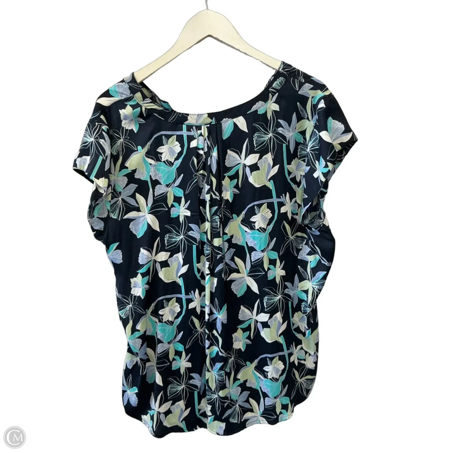 Top Short Sleeve By Liz Claiborne In Blue, Size: Xl