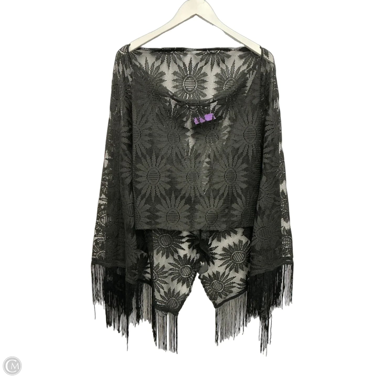 Poncho By Clothes Mentor In Black, Size: Osfm