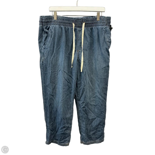 Jeans Cropped By Kensie In Blue Denim, Size: Xl