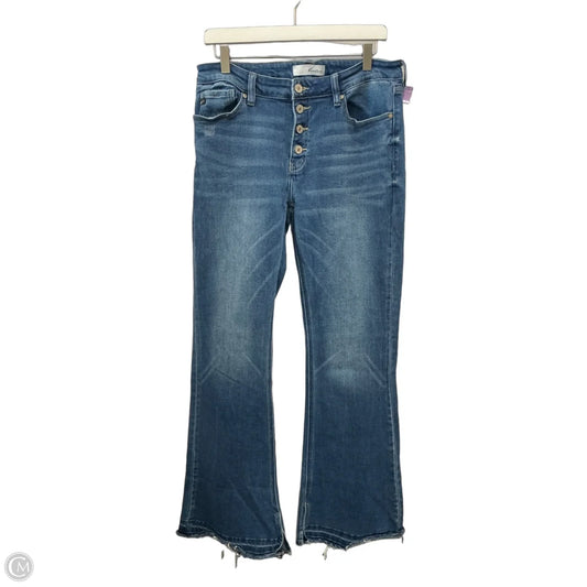 Jeans Flared By Kancan In Blue Denim, Size: 12