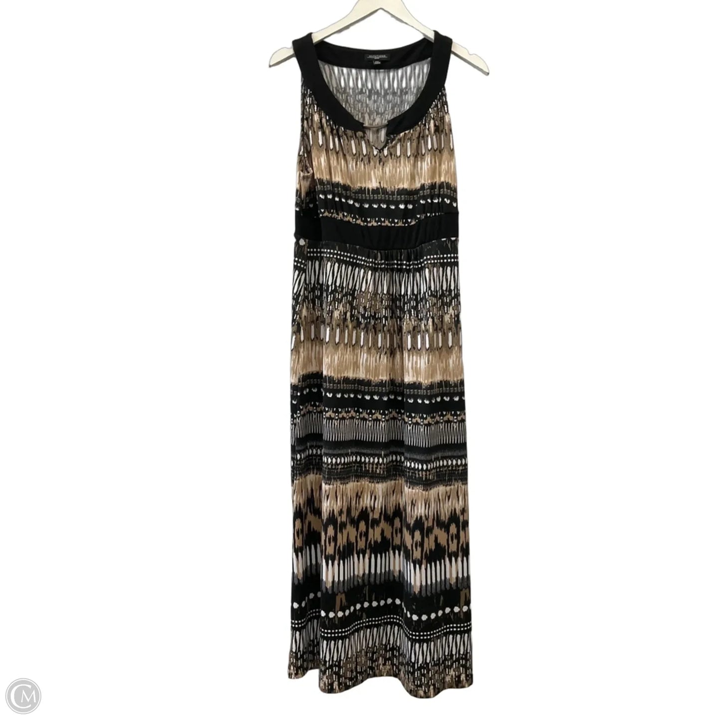 Dress Casual Maxi By Notations In Black & Brown, Size: Xlp