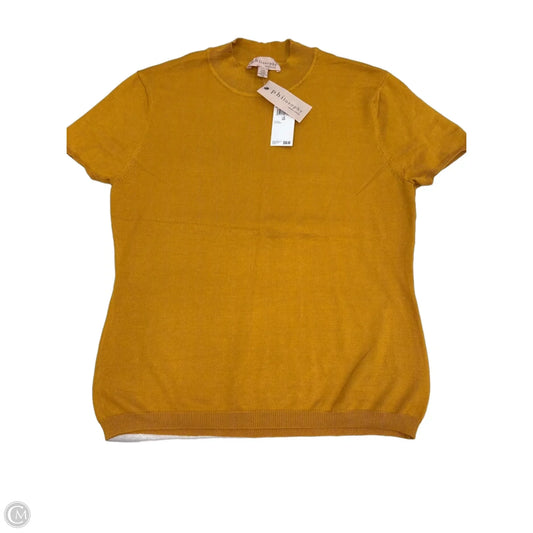 Top Short Sleeve By Philosophy In Gold, Size: L