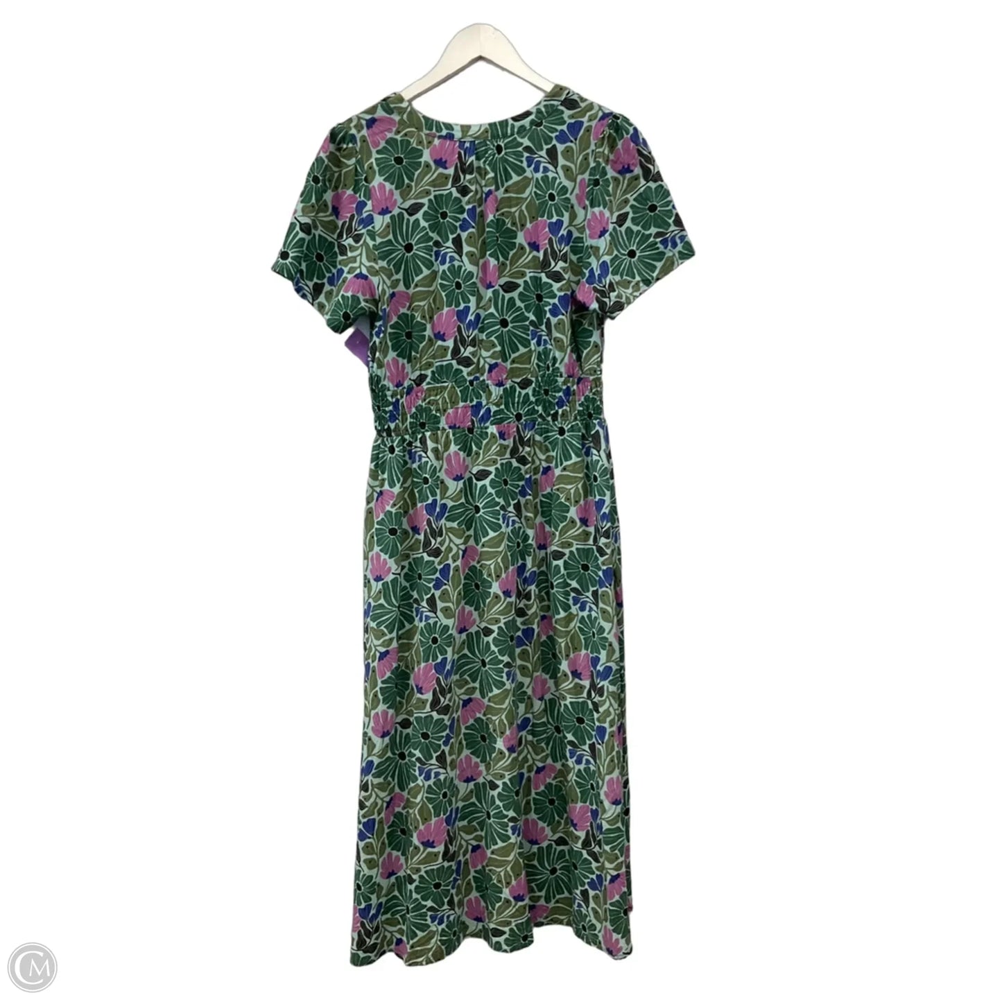 Dress Casual Midi By Marine Layer In Green & Pink, Size: M