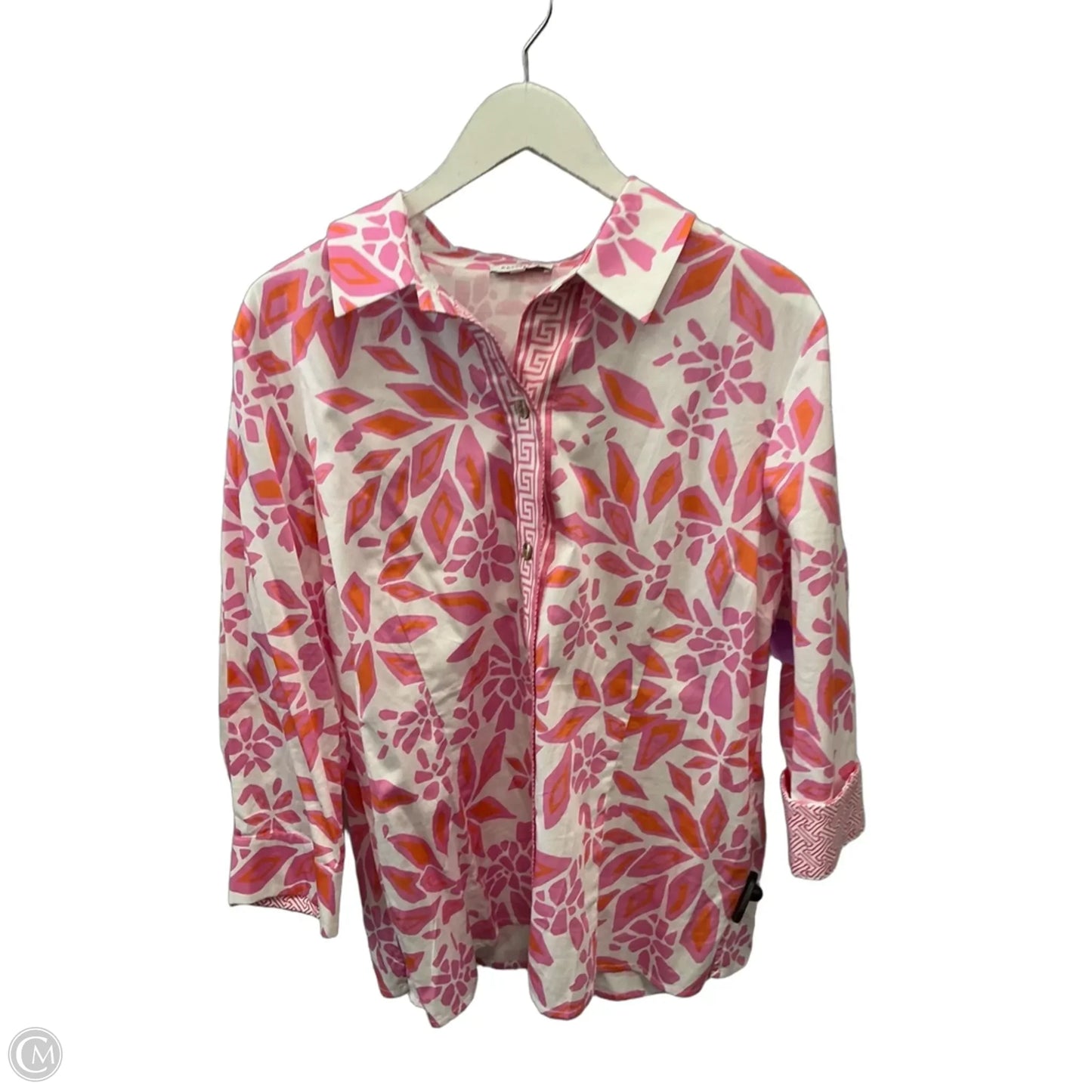 Top Long Sleeve By Clothes Mentor In Orange & Pink, Size: Xl