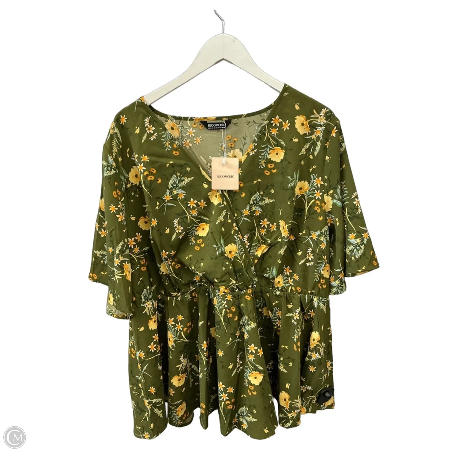 Top Short Sleeve By Bloomchic In Green, Size: 1x