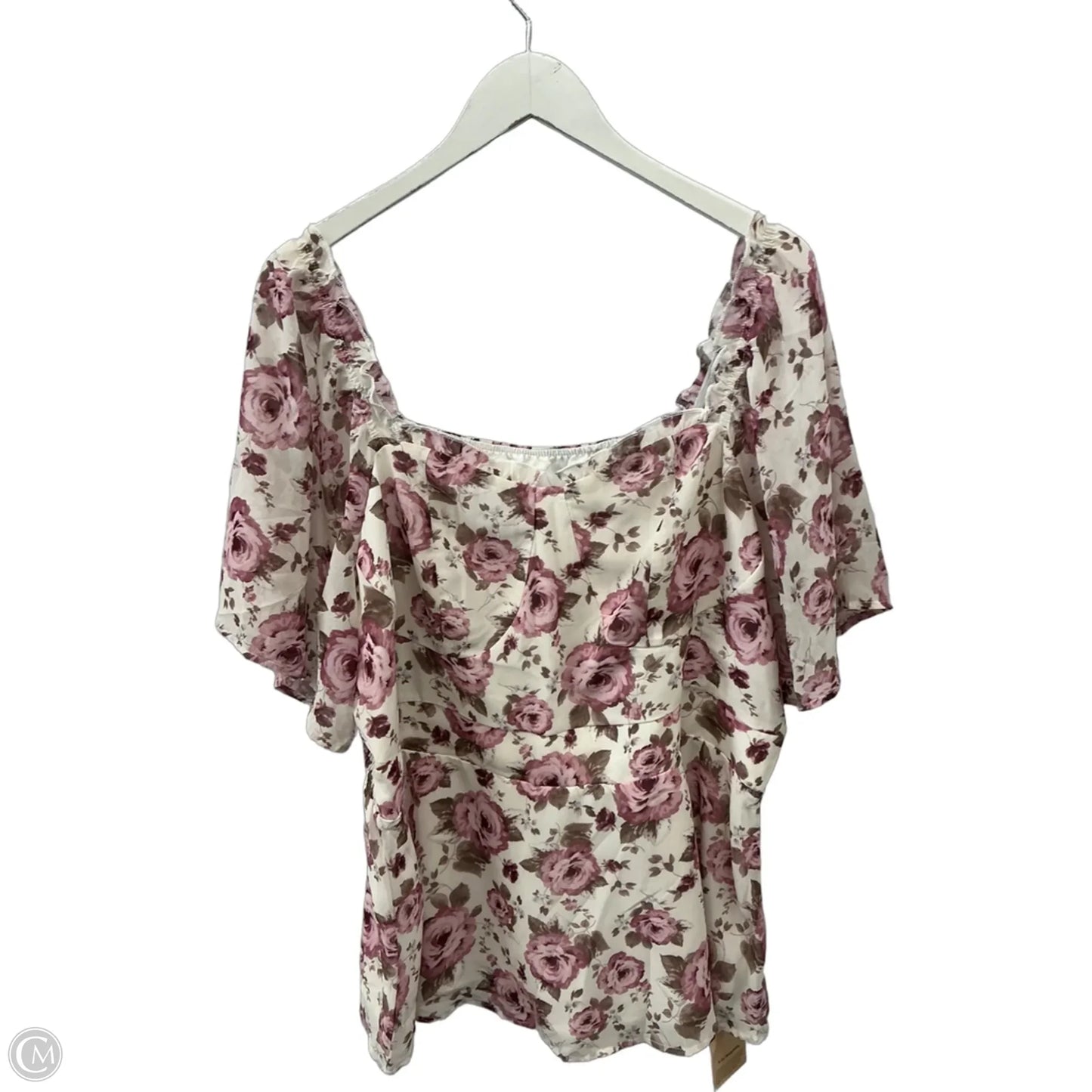 Top Short Sleeve By Bloomchic In Mauve, Size: 1x