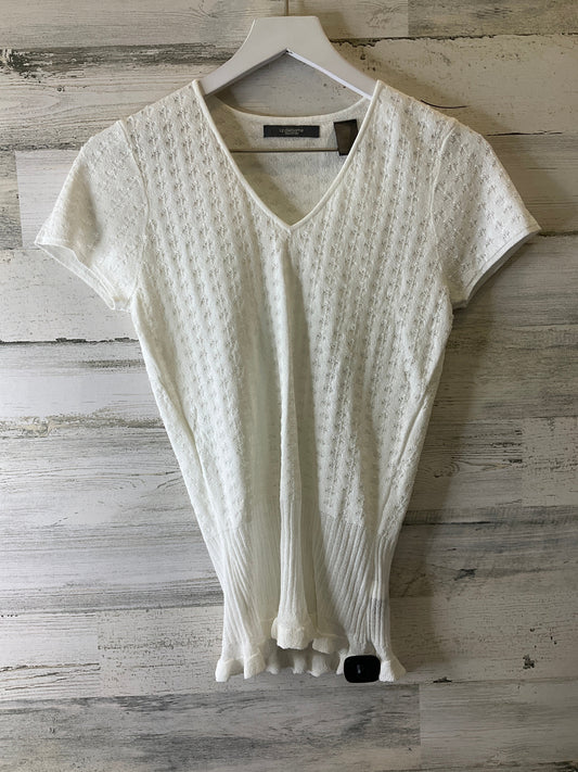 Cream Top Short Sleeve Liz Claiborne, Size Petite   S