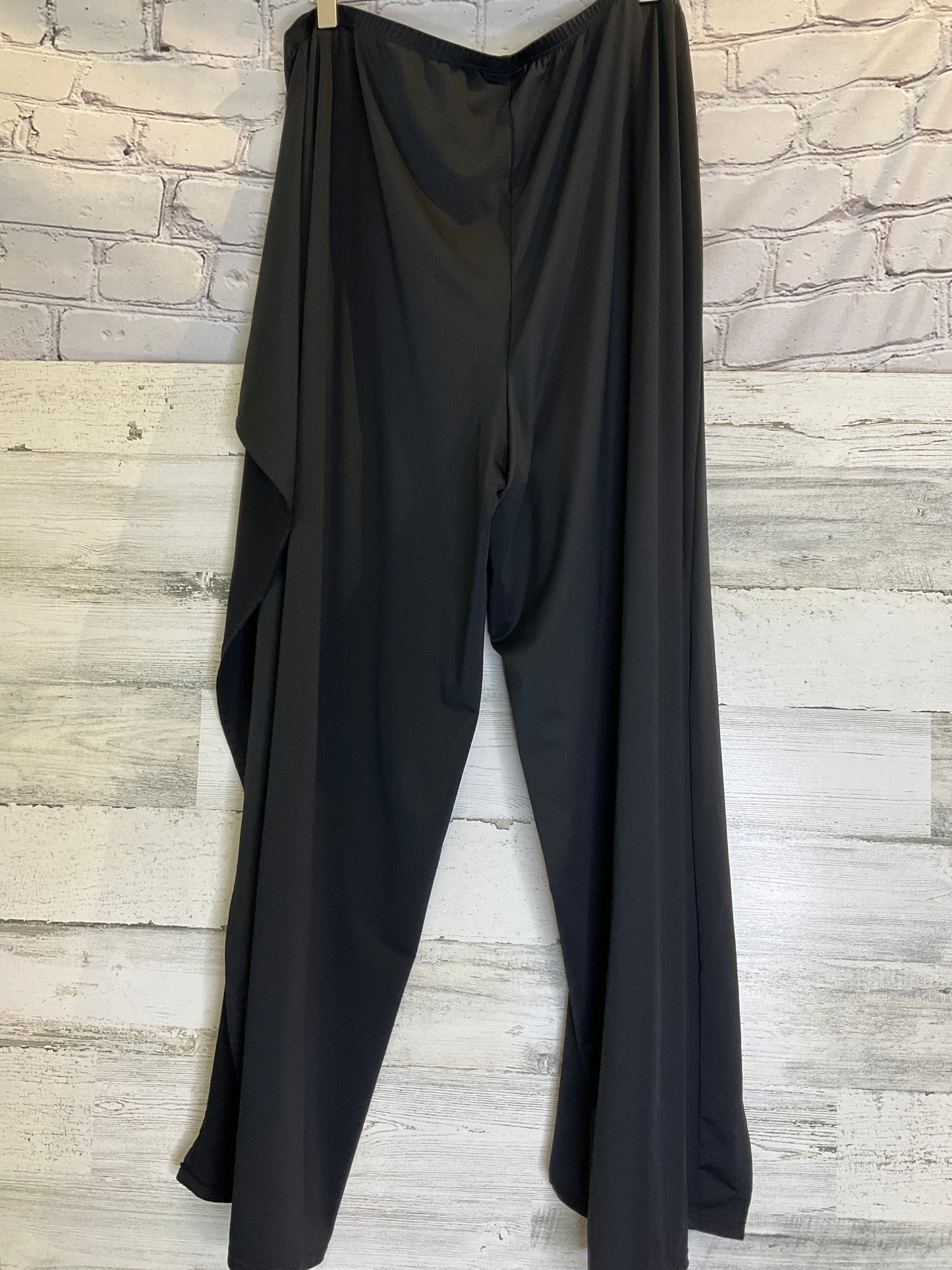 Black Pants Wide Leg Lands End, Size 18