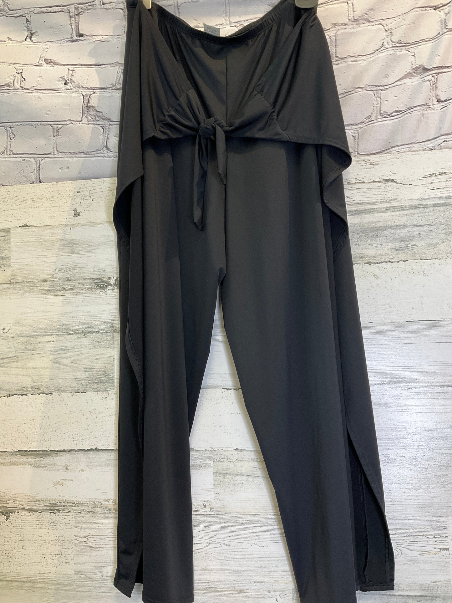 Black Pants Wide Leg Lands End, Size 18