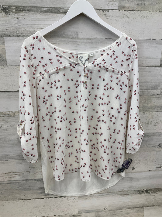 Top 3/4 Sleeve By Clothes Mentor In Cream & Pink, Size: Xl