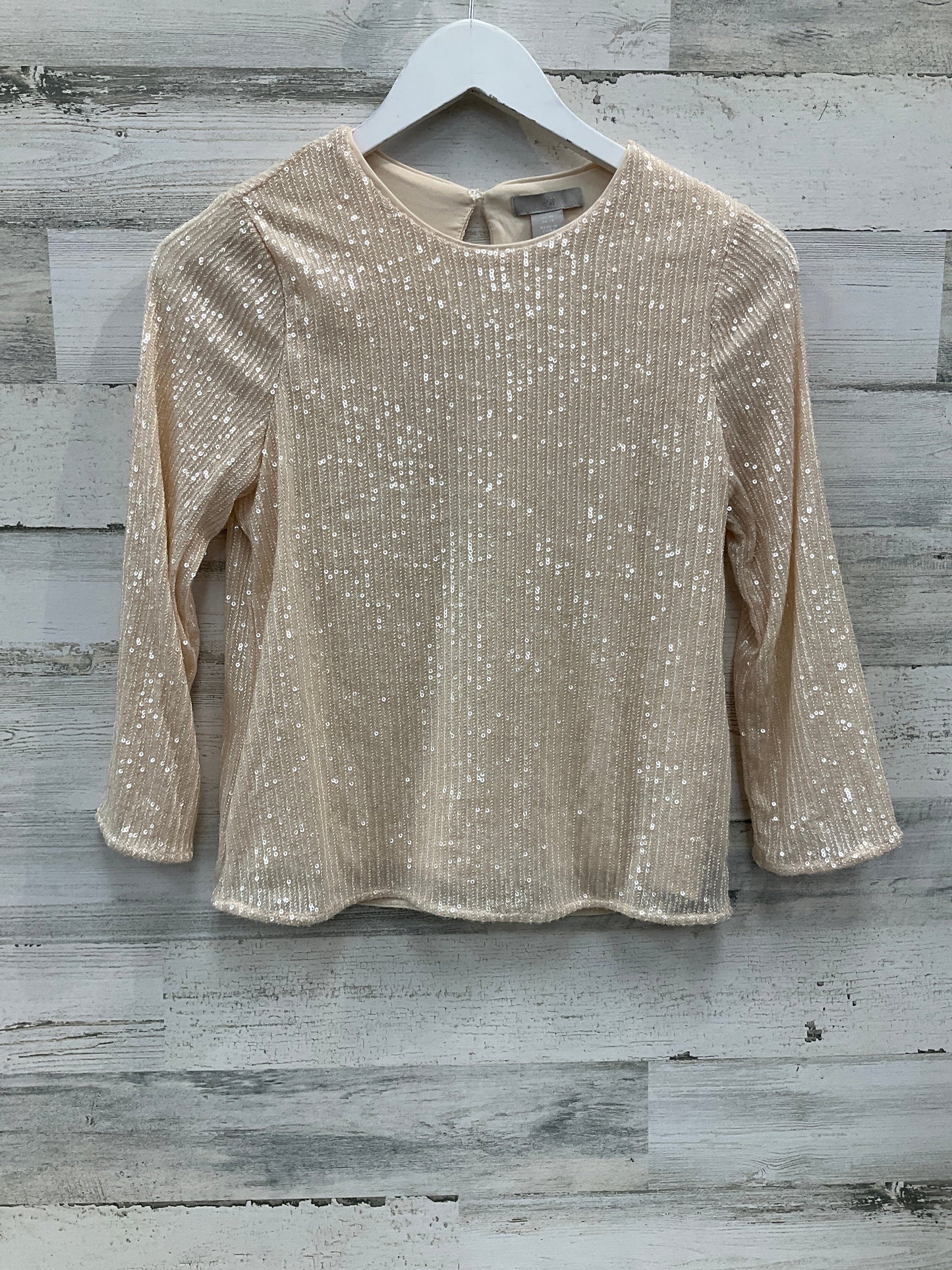 Top Long Sleeve By H&m In Cream, Size: Xs