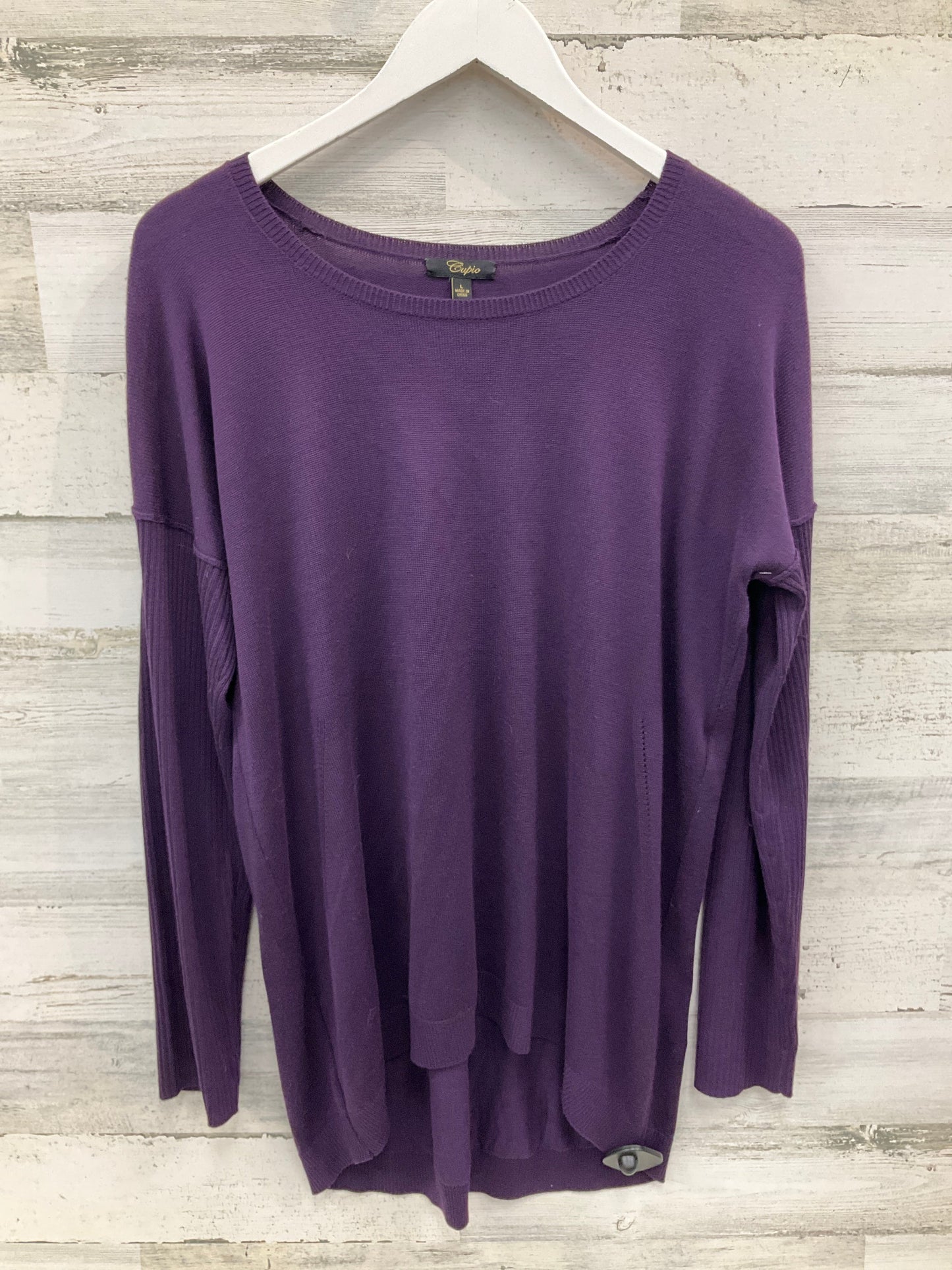 Top Long Sleeve Basic By Cupio In Purple, Size: L