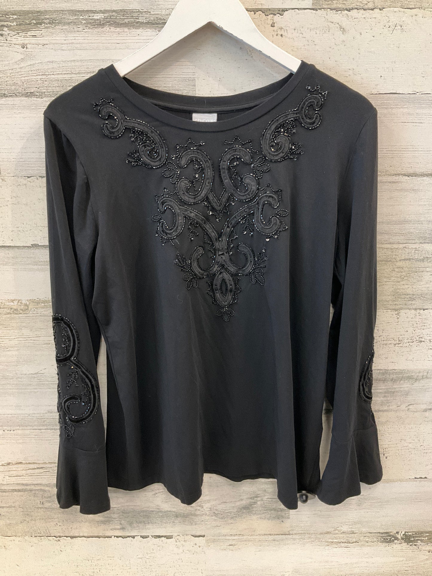 Top Long Sleeve By Chicos In Black, Size: L