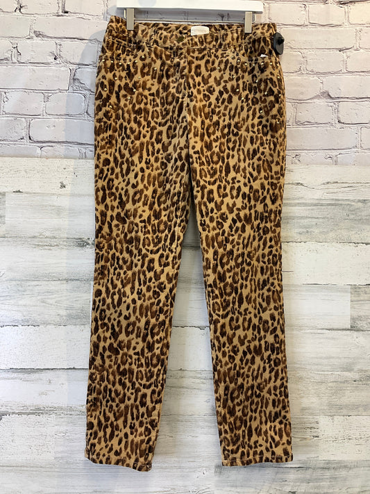 Animal Print Pants Corduroy Chicos, Size 6