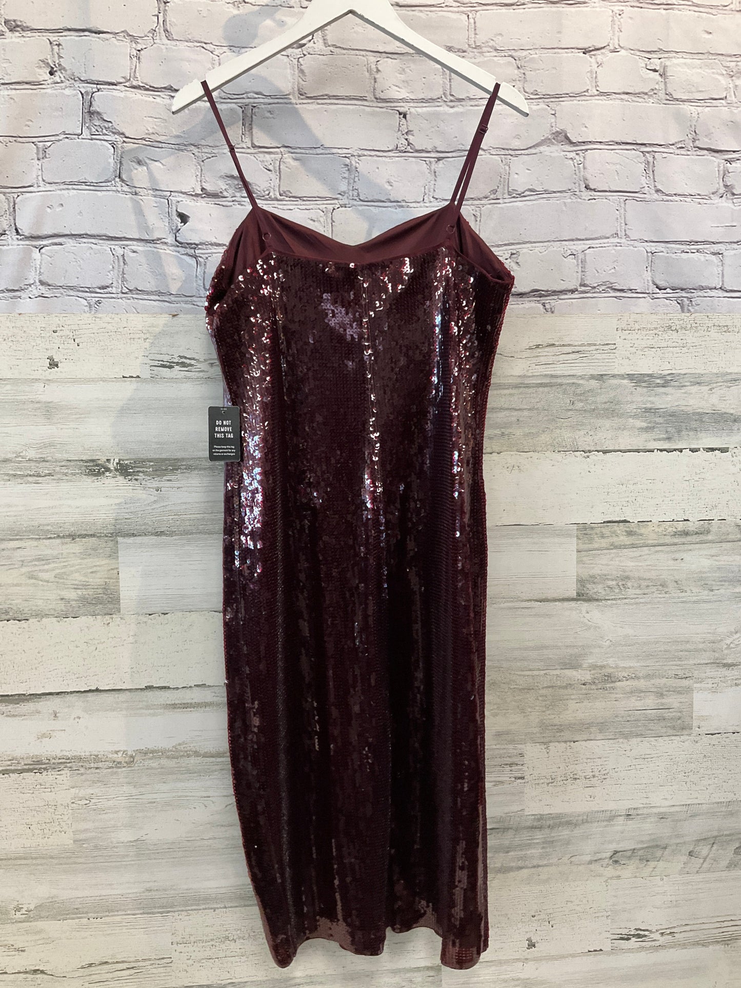 Dress Party Midi By Express In Maroon, Size: L