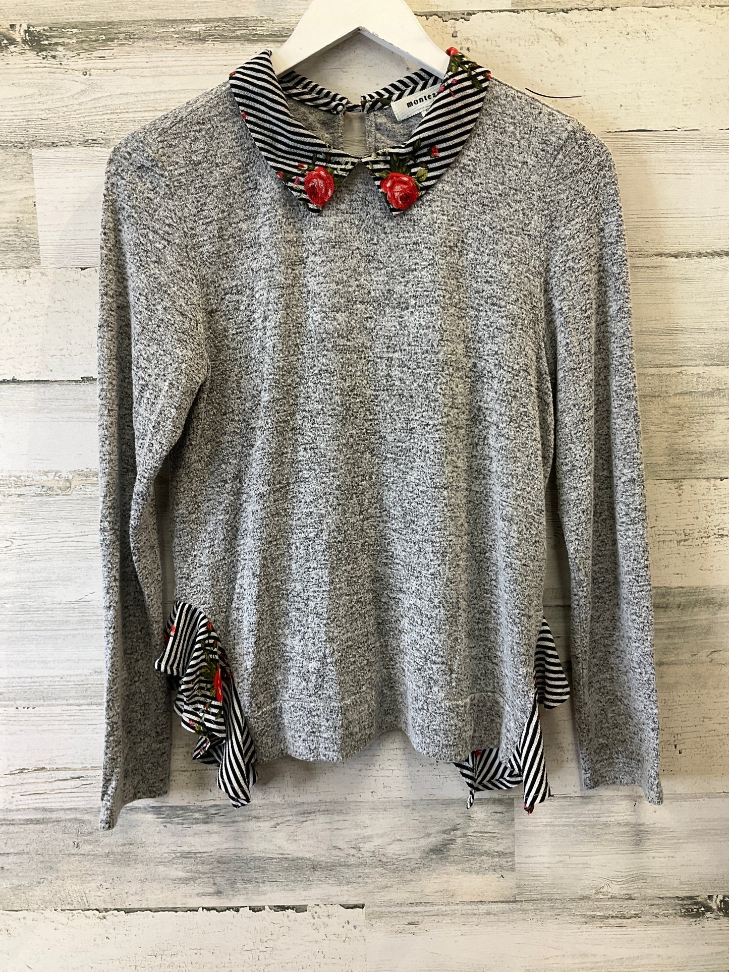 Grey Top Long Sleeve Monteau, Size L