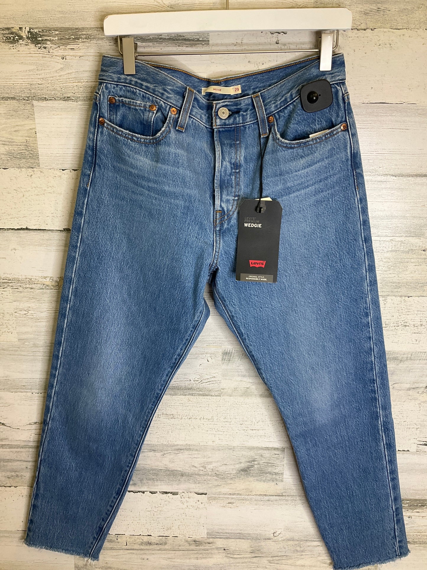 Blue Denim Jeans Straight Levis, Size 8