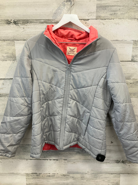 Jacket Puffer & Quilted By Faded Glory In Grey, Size: L