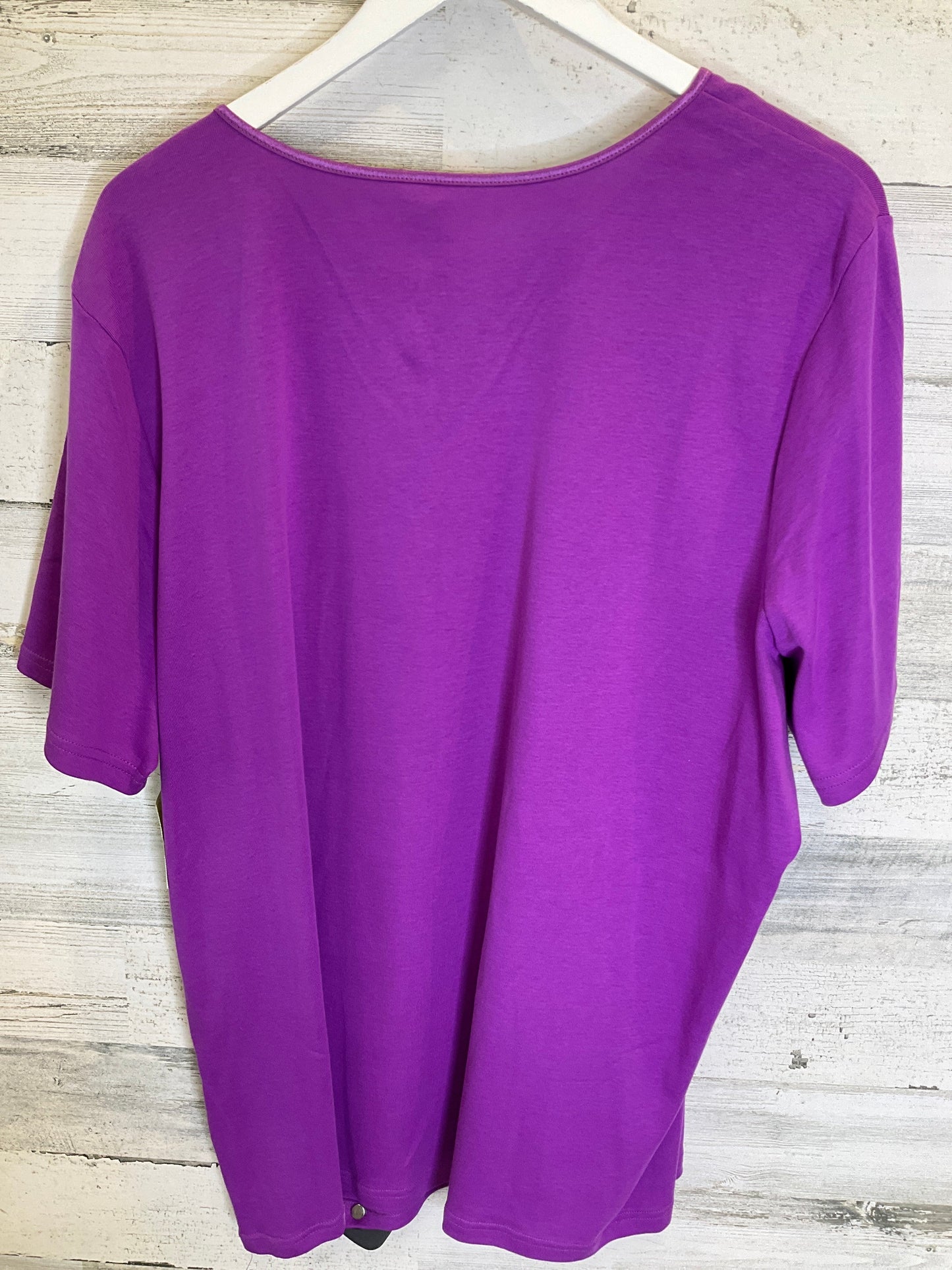 Purple Top Short Sleeve Basic Cj Banks, Size 3x