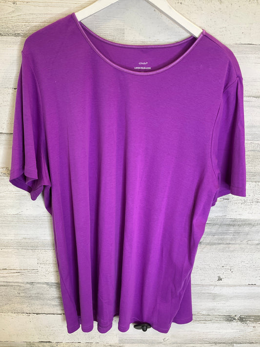 Purple Top Short Sleeve Basic Cj Banks, Size 3x