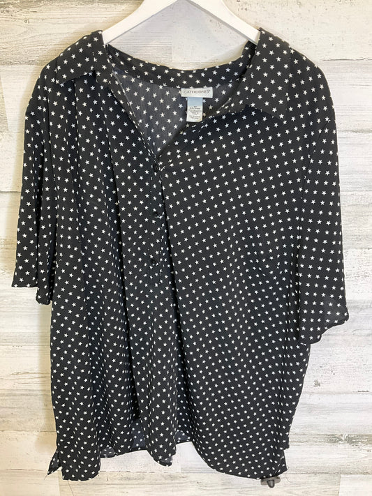 Black & White Top Short Sleeve Catherines, Size 3x