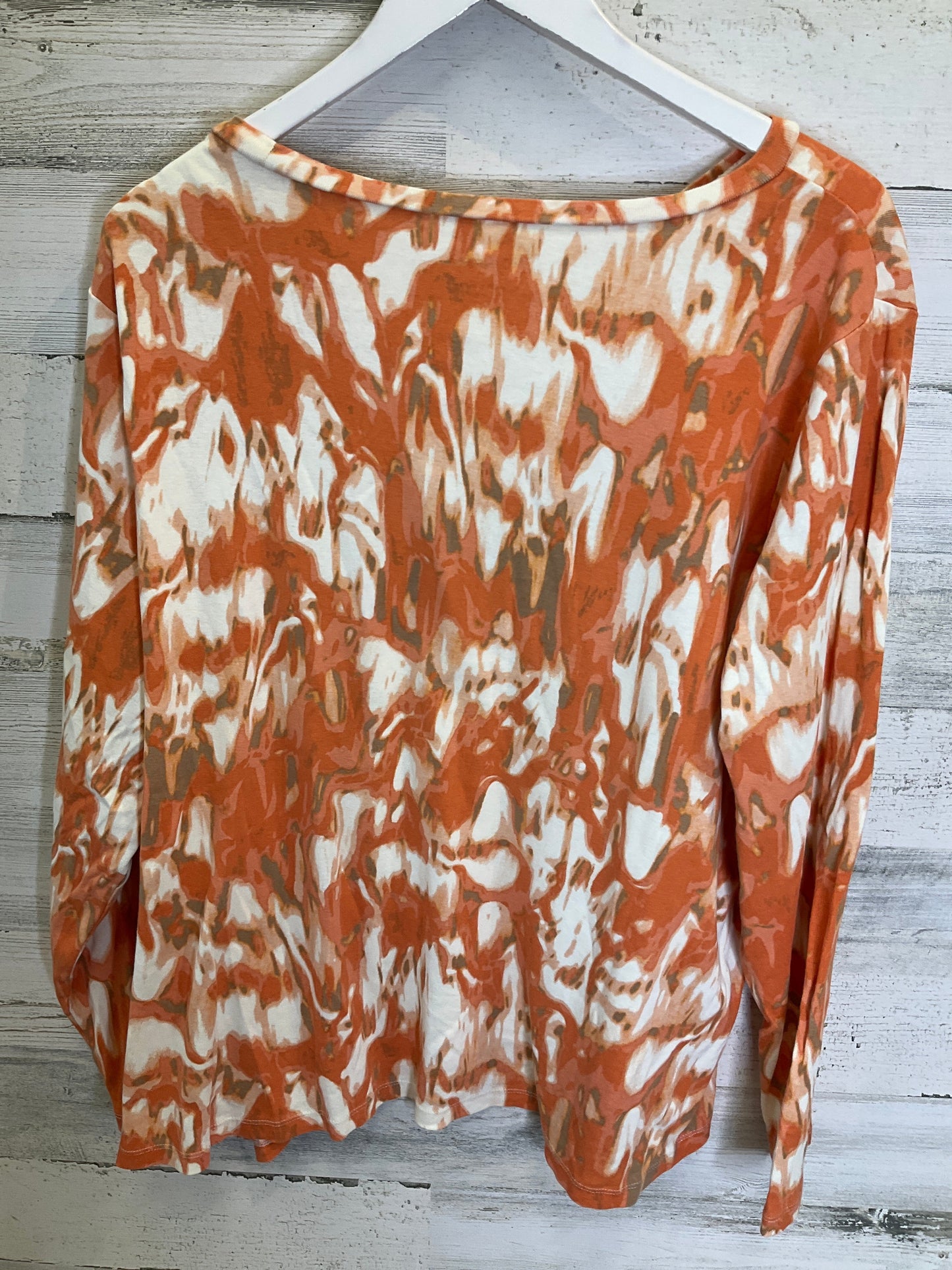 Orange Top Long Sleeve Relativity, Size 3x