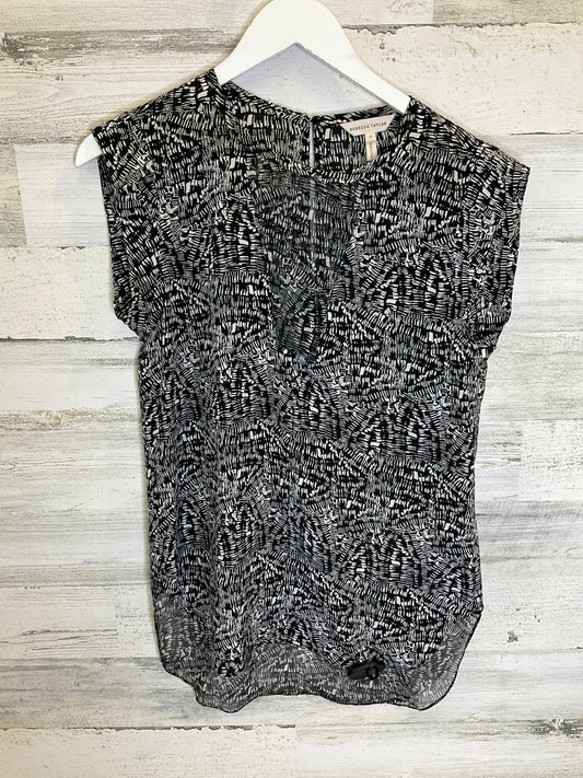 Black & White Top Short Sleeve Rebecca Taylor, Size Xs