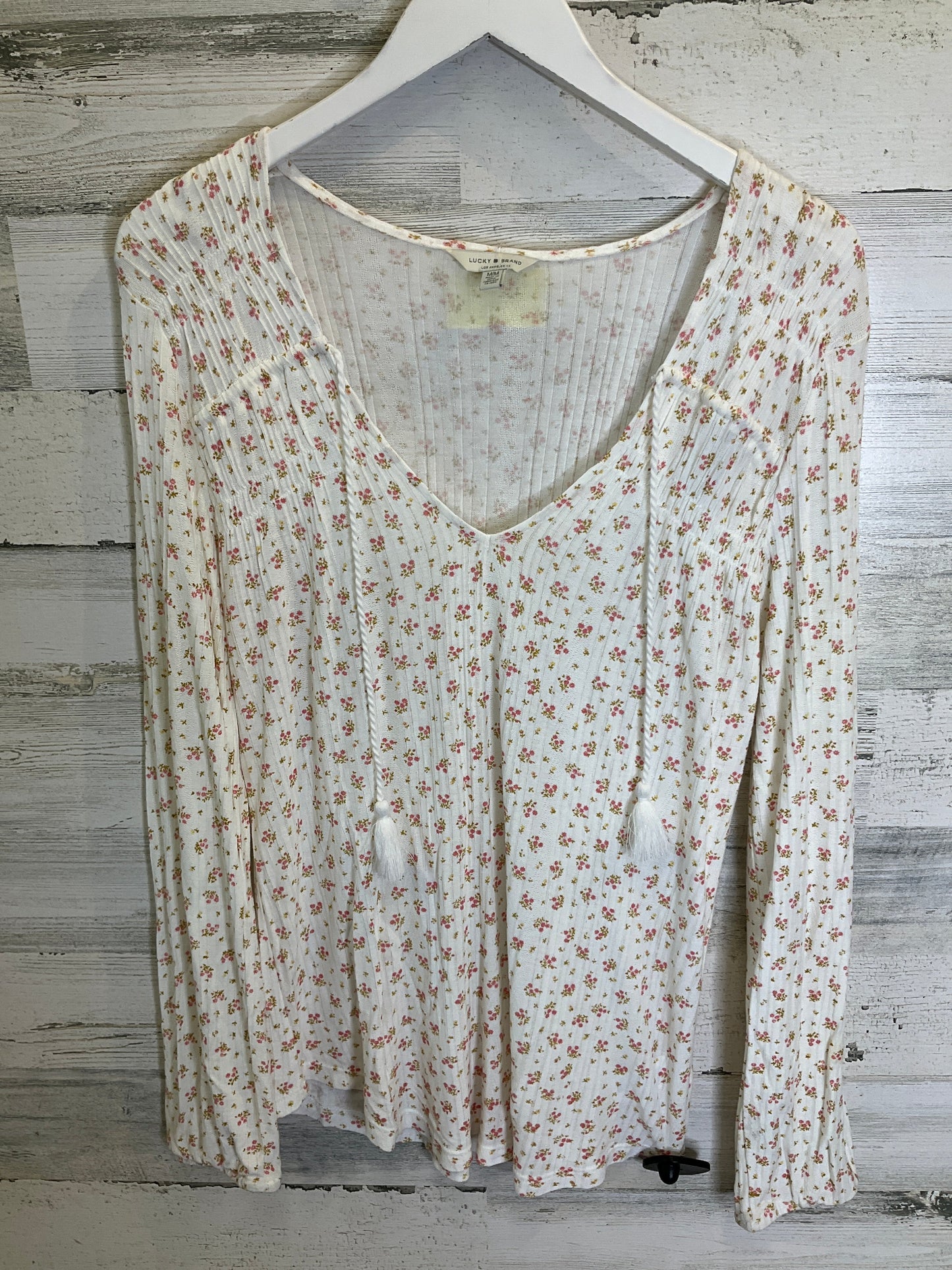 Cream Top Long Sleeve Lucky Brand, Size M