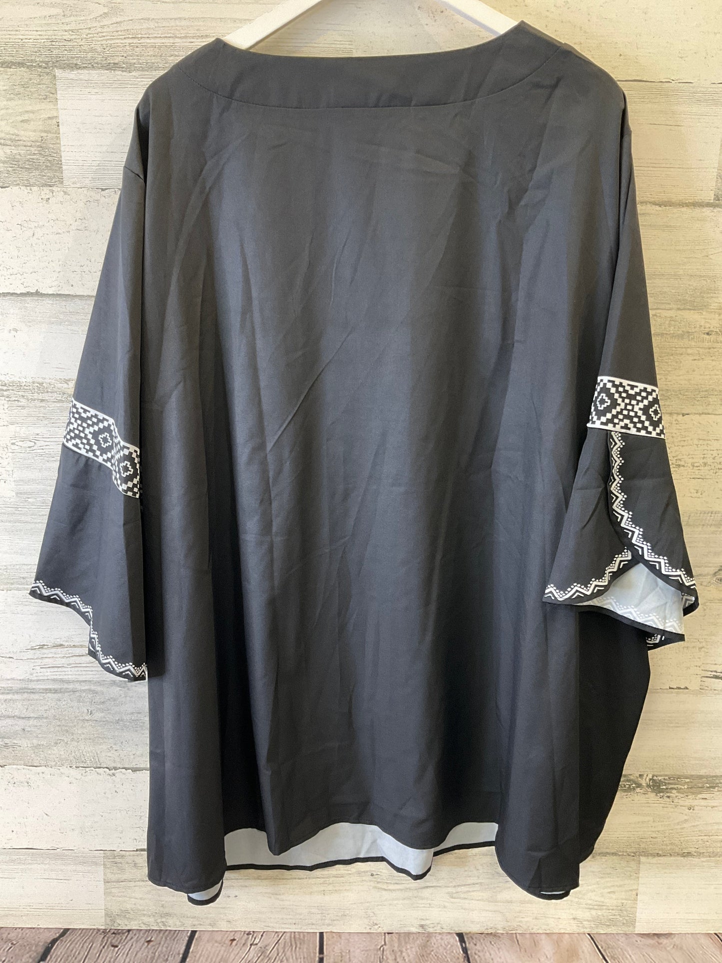 Black Blouse Short Sleeve Cmc, Size 4x